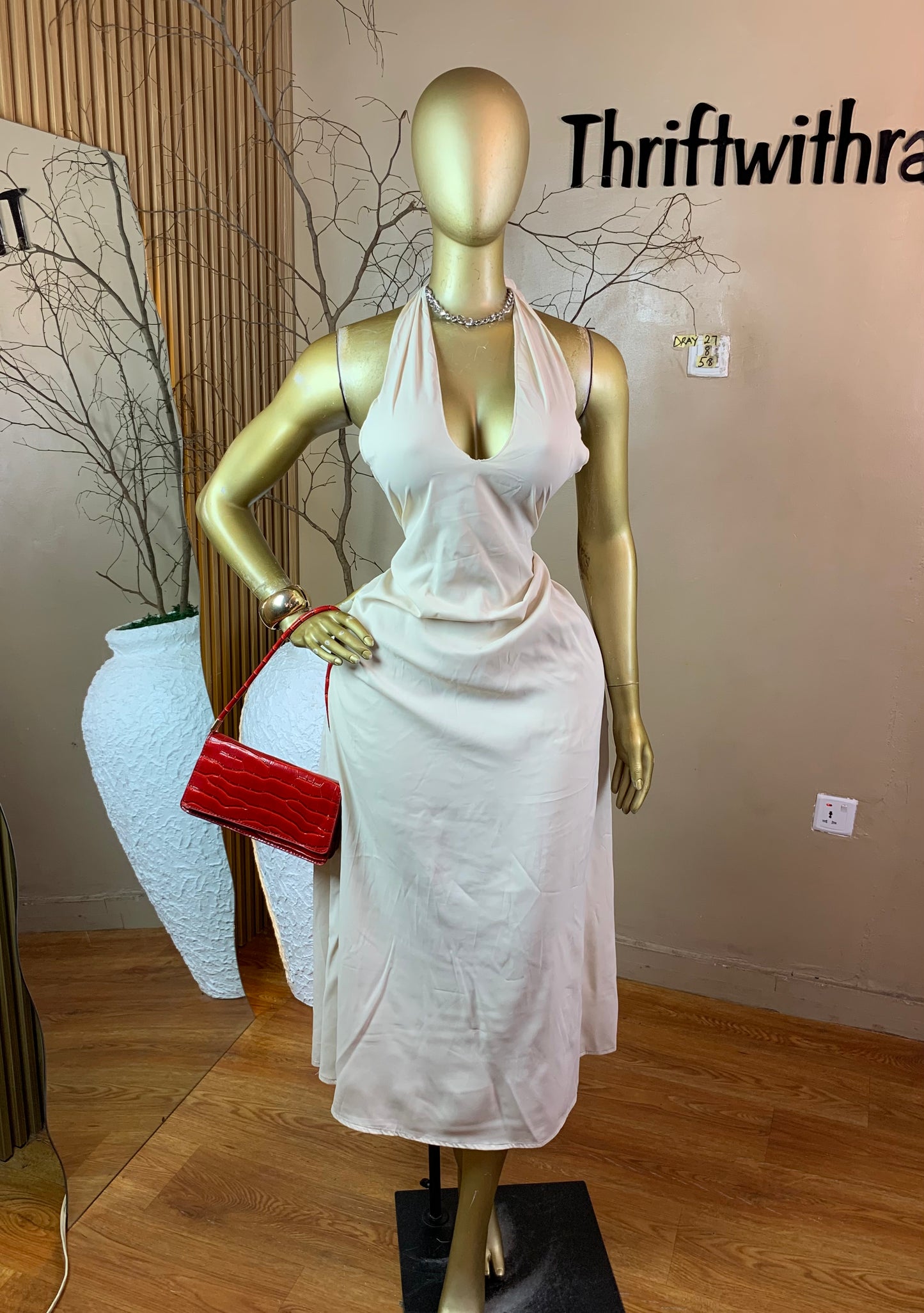 SIZE10 DRAY27 CREAM DRESS Length58