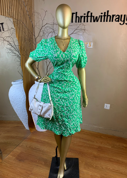 TOYO41 SIZE10 Length49 green dress