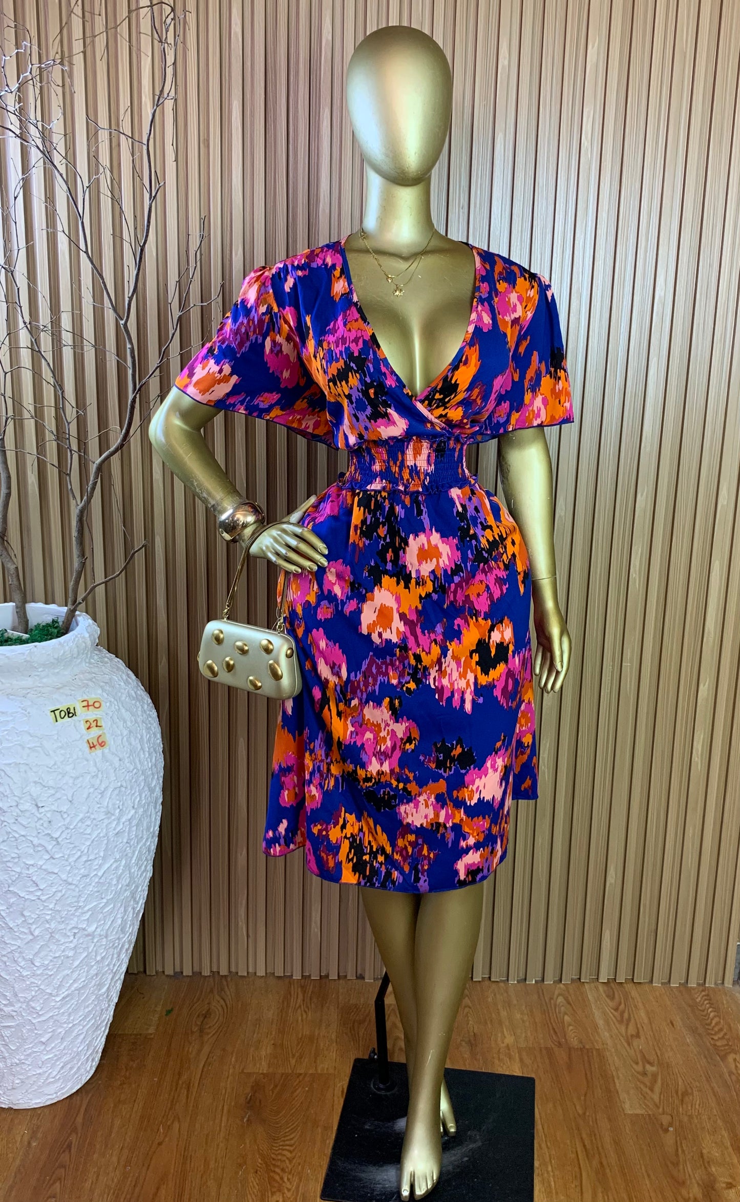 TOBI70 SIZE22 Length46 multi color dress