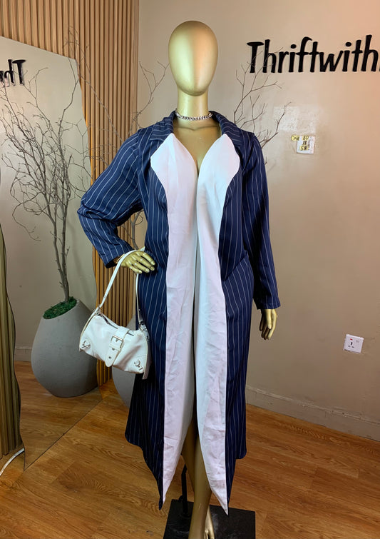 DAVE80 BLUE&WHITE JACKET SIZE18 Length58