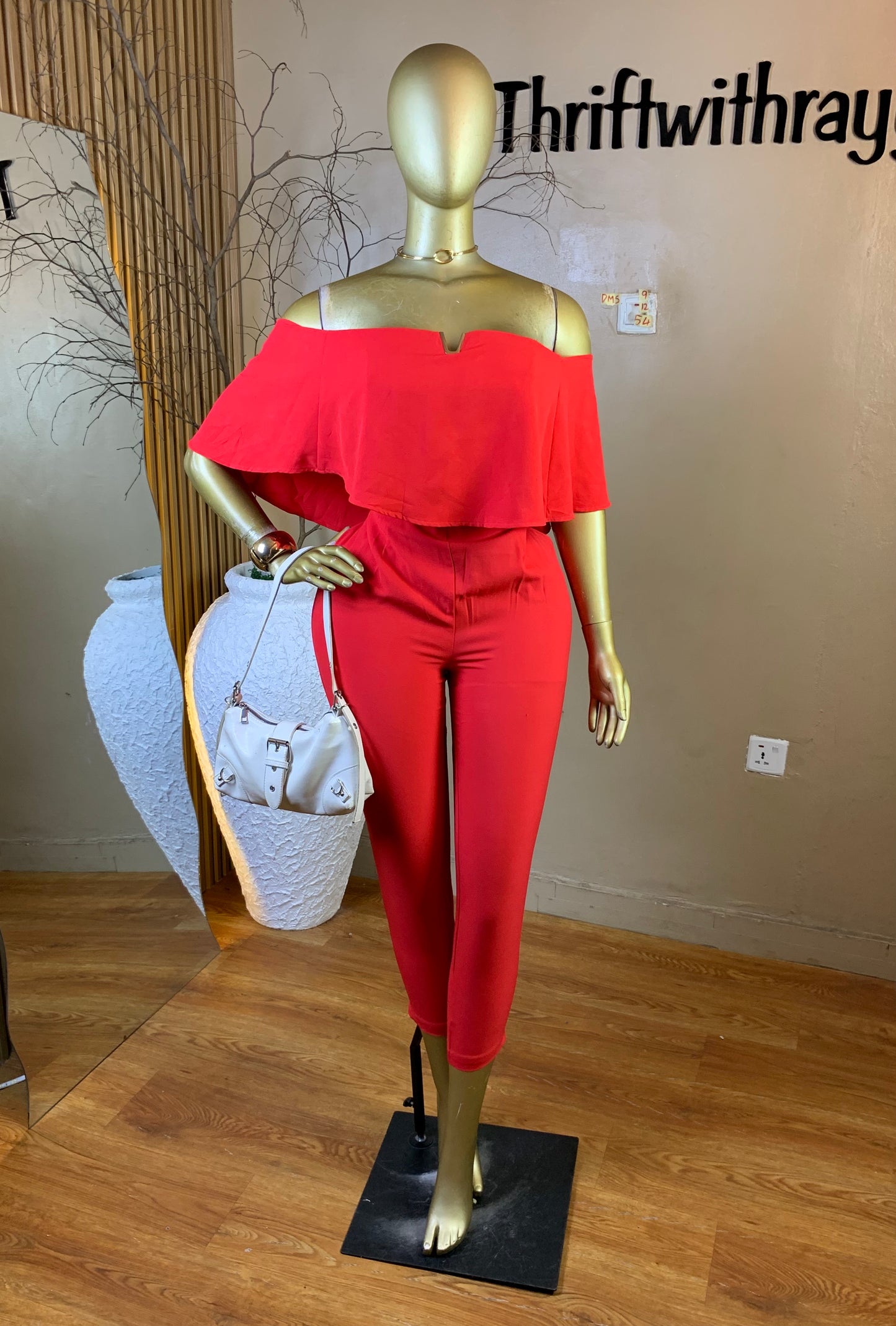 DAMSEL9 SIZE12 Length54 red jumpsuit