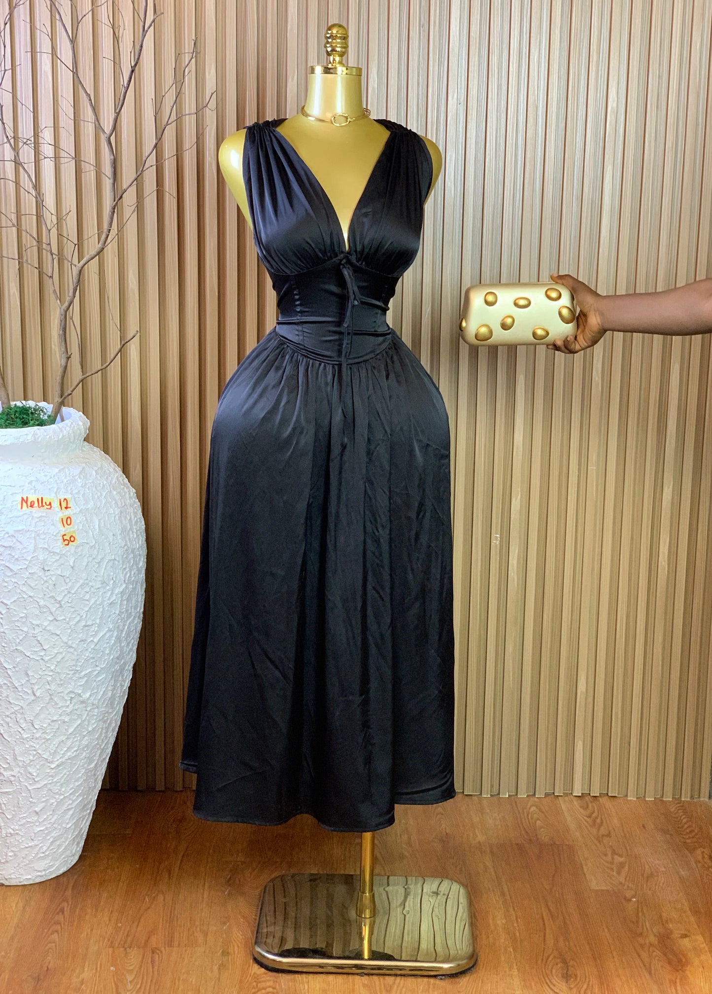 NELLY12 SIZE10 Length50 black dress