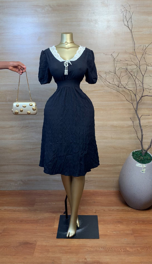 SIZE10 ZOOM17 Black Dress Length45