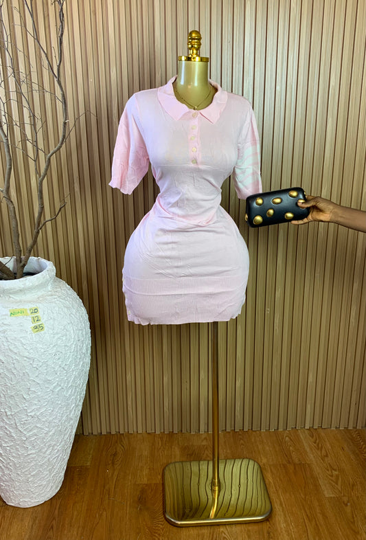 NINI20 SIZE12 Length35 pink dress