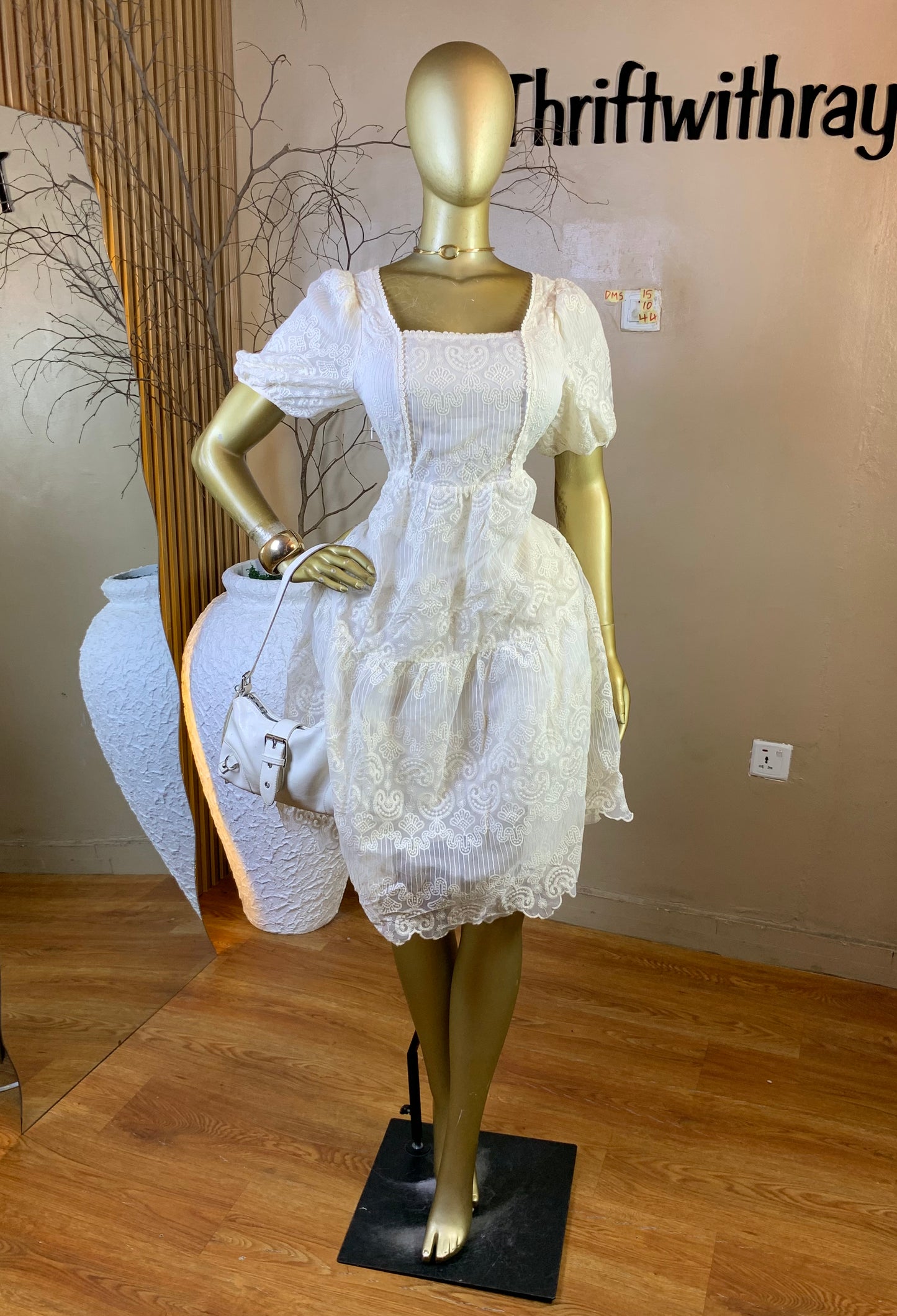 DAMSEL15 SIZE10 Length44 off white dress
