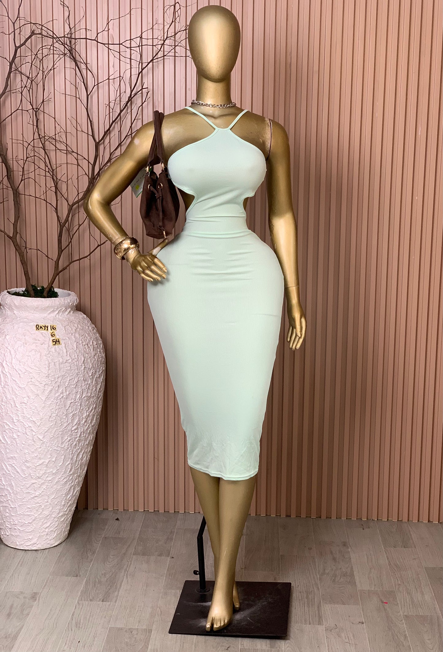 SIZE6 RAYY16 Length54 Brand new light green dress