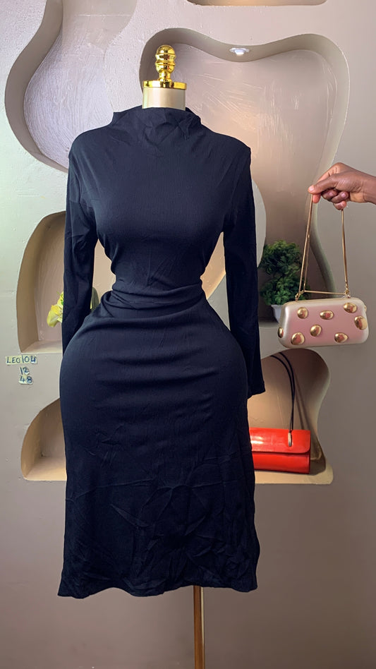 LEO104 BLACK DRESS SIZE12 Length48