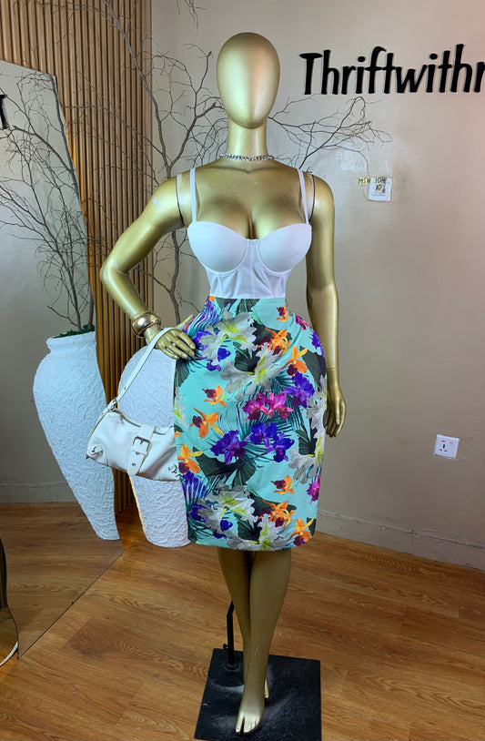 SIZE10 MSH104 FLORAL SKIRT ONLY