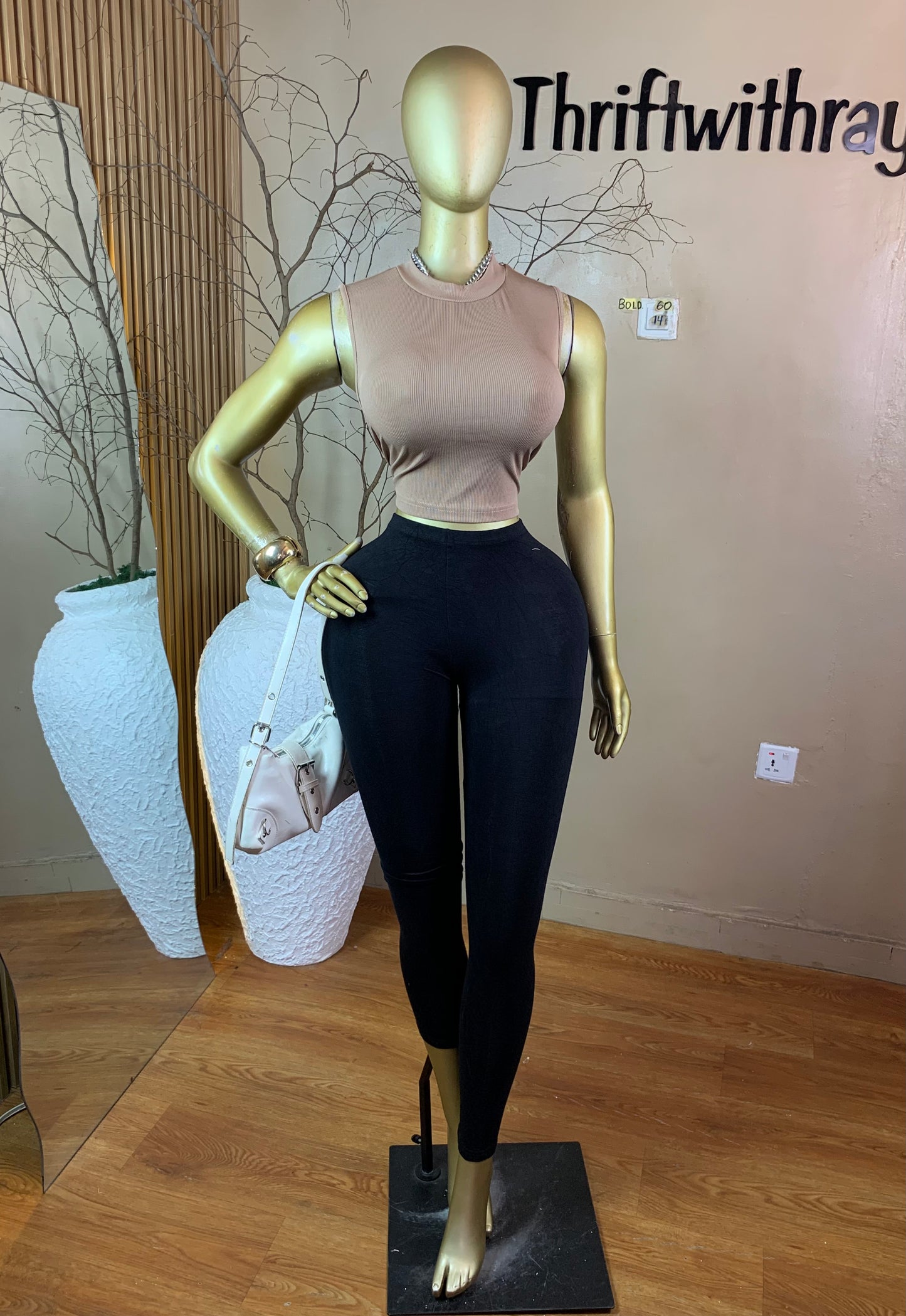 SIZE14  BOLD60 NUDE TOP