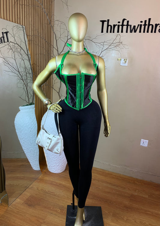 SIZE18 BOLD67 GREEN&BLACK CORSET