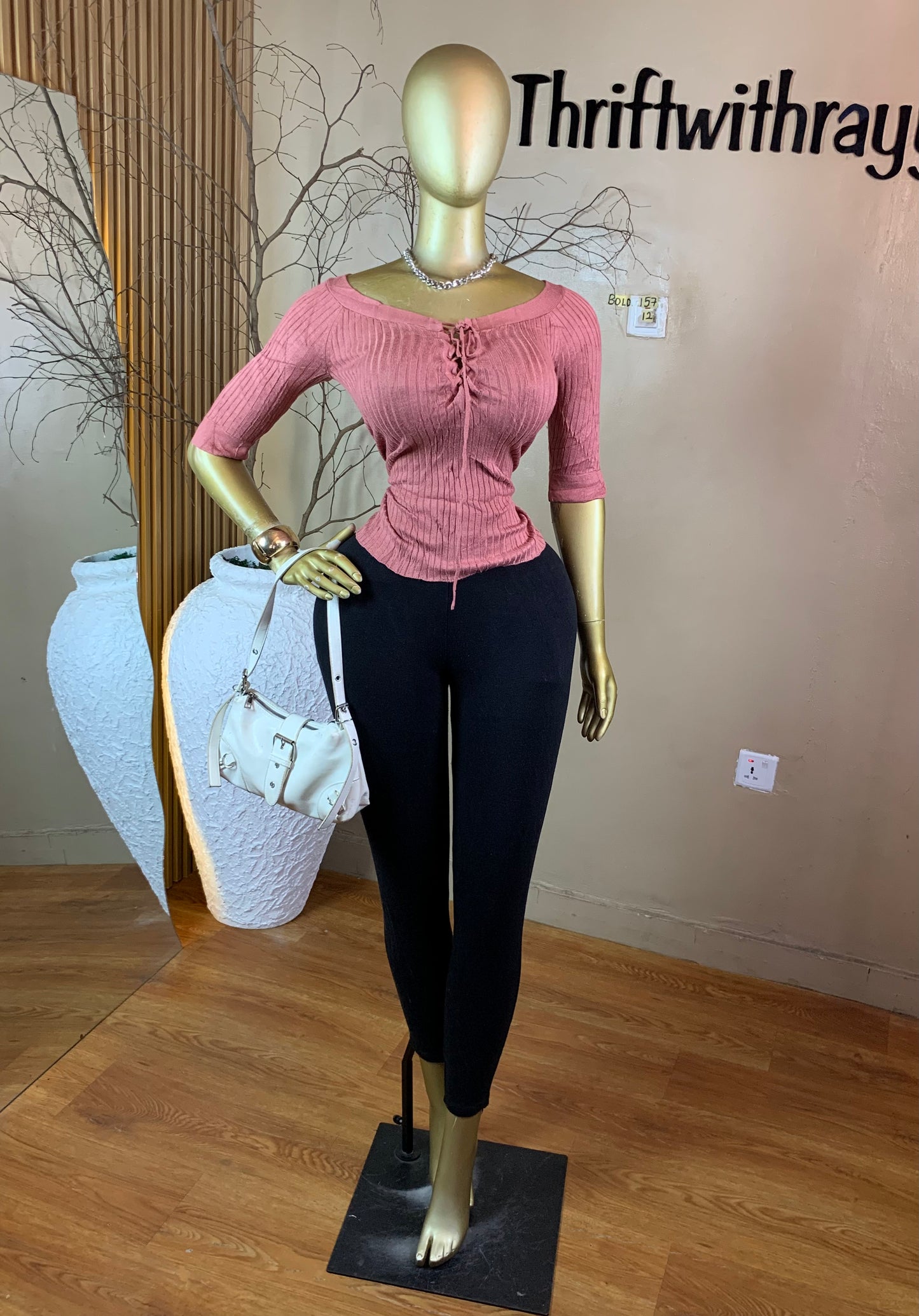 BOLD157 SIZE10 dusty rose pink knit top