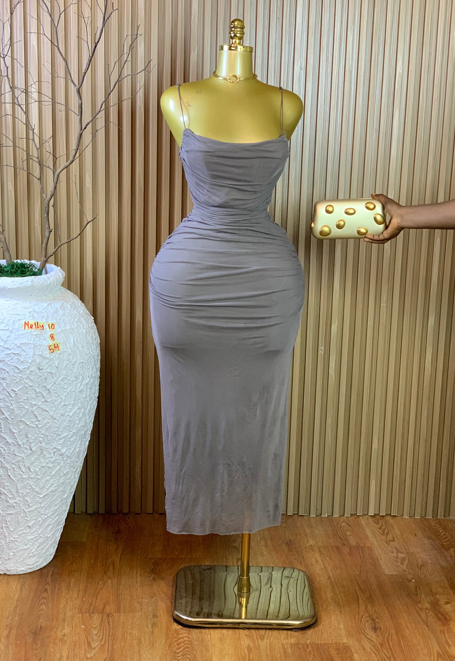 NELLY10 SIZE8 Length54 grey dress