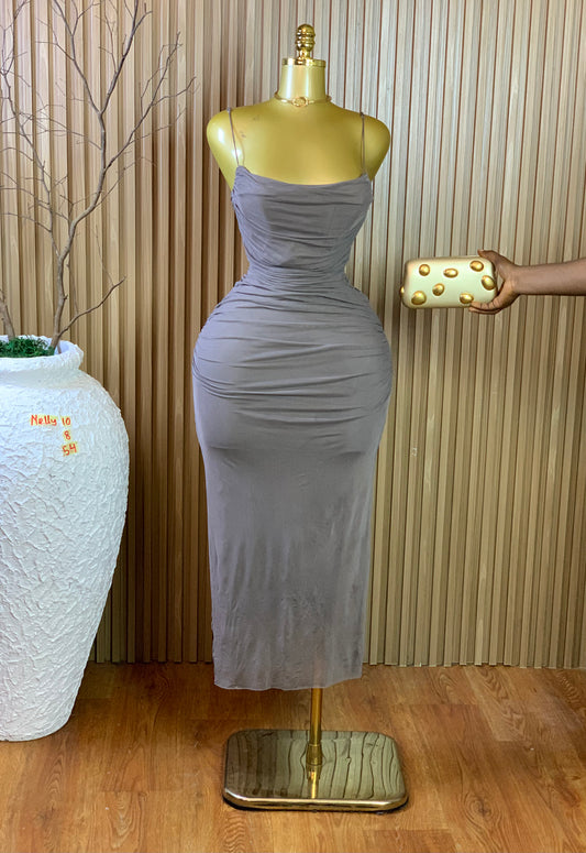 NELLY10 SIZE8 Length54 grey dress