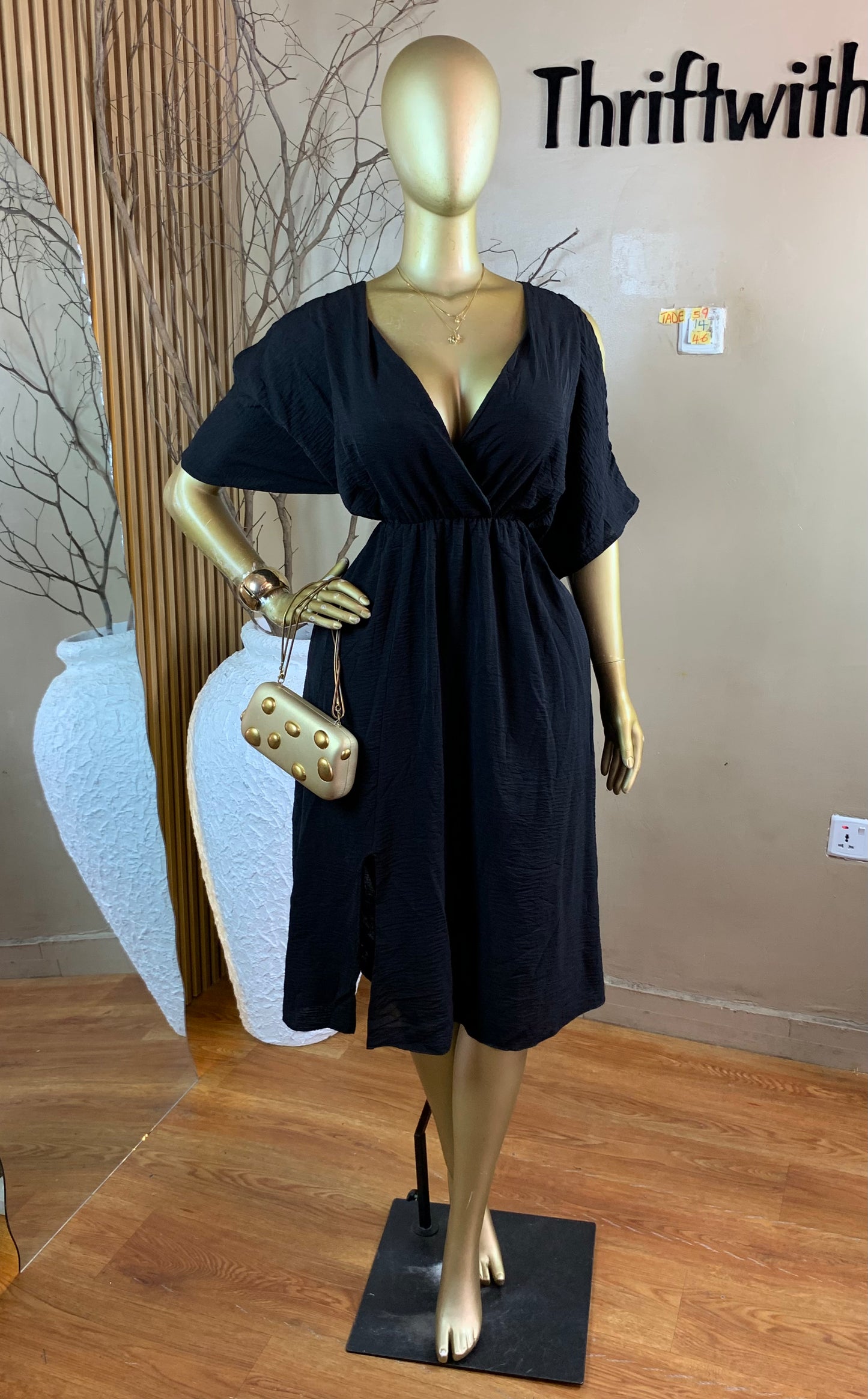 TADE59 SIZE14 Length46 Black dress