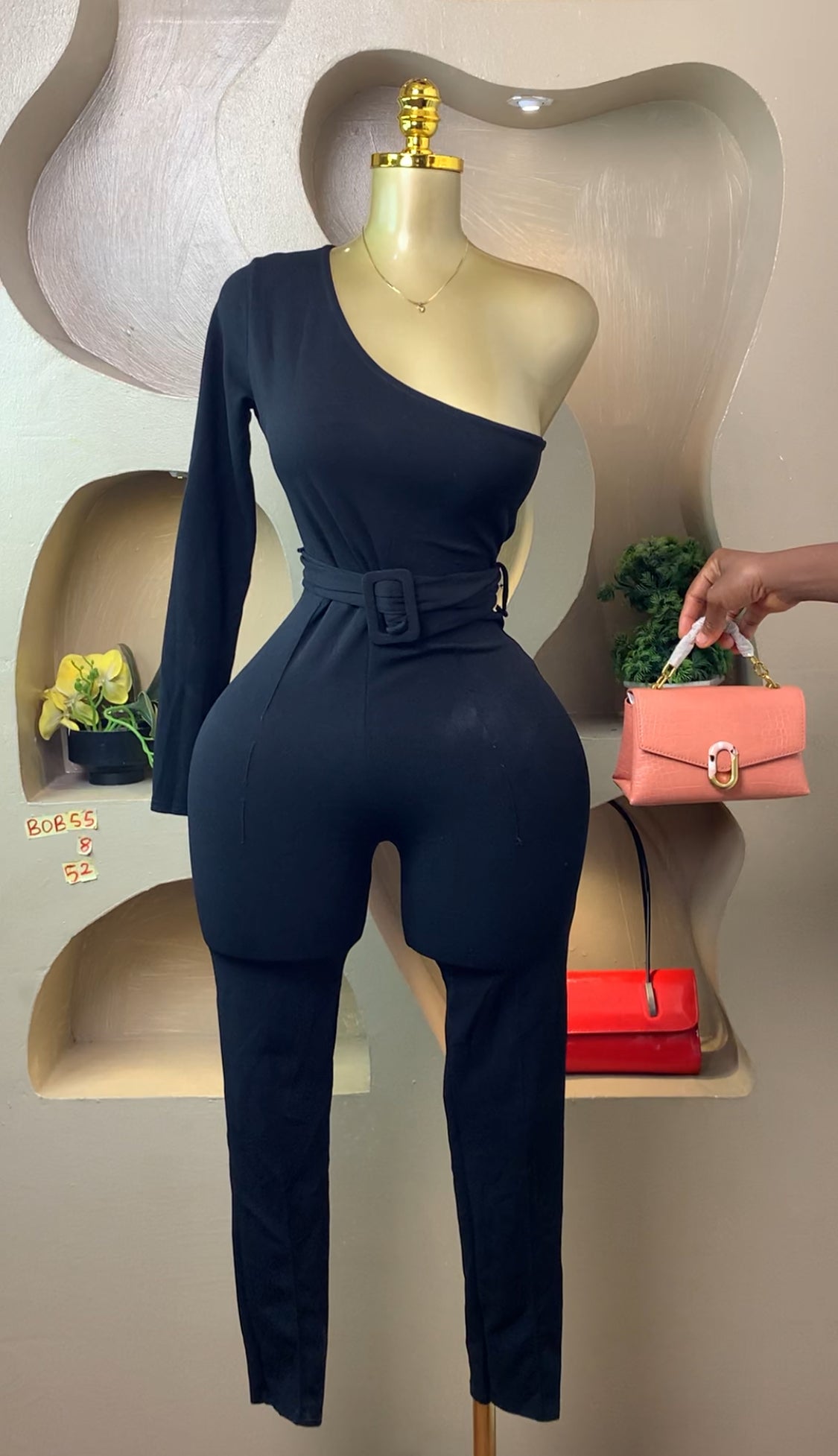 BOB55 SIZE8 Black jumpsuit Length52