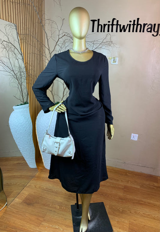 SIZE14 ALO74 BLACK DRESS Length55