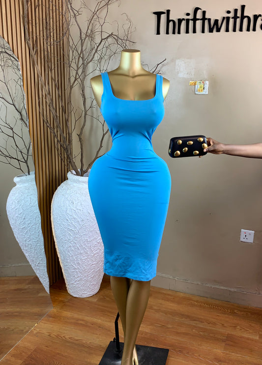 TADE34 SIZE8 Length43 Blue dress