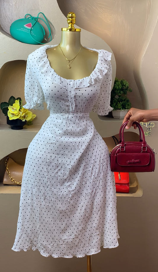 SIZE12 MUNCH160 Length45 (white&black polka dots)