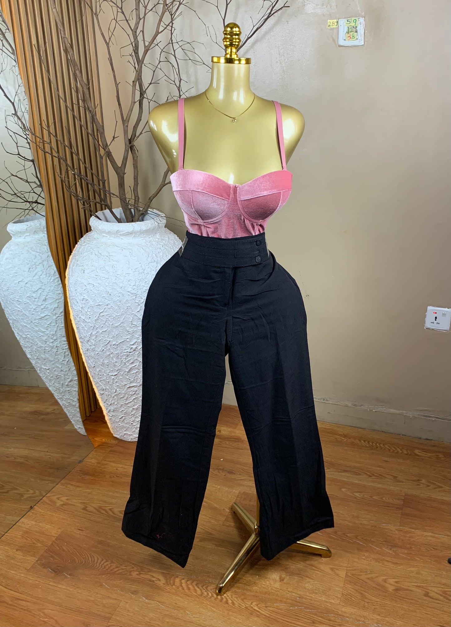 2Baggy jean59 SIZE12 Length38 Black Pant trouser