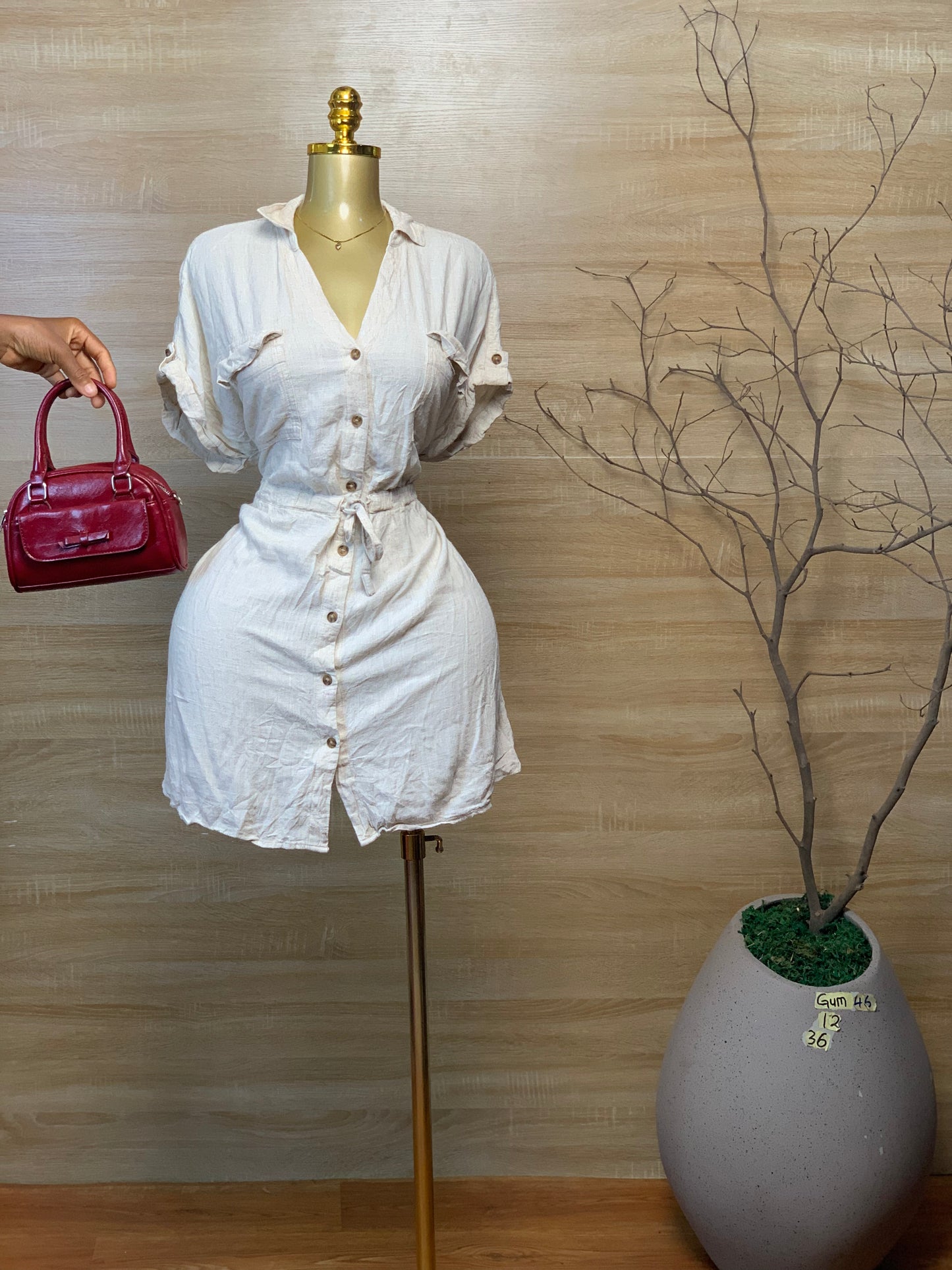 GUM46 SIZE12 cream DRESS Length36