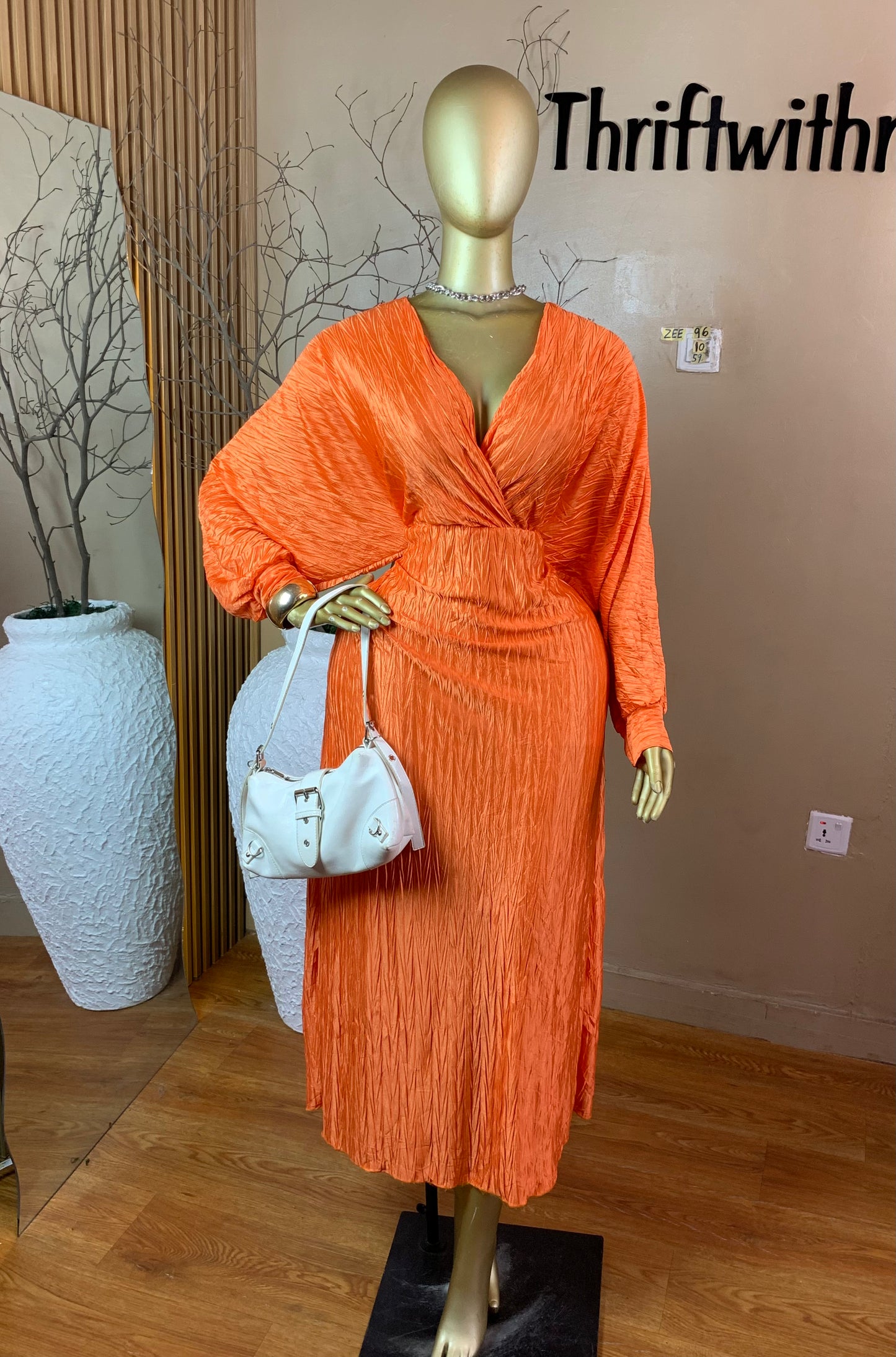 ZEE96 ORANGE DRESS SIZE10 Length59