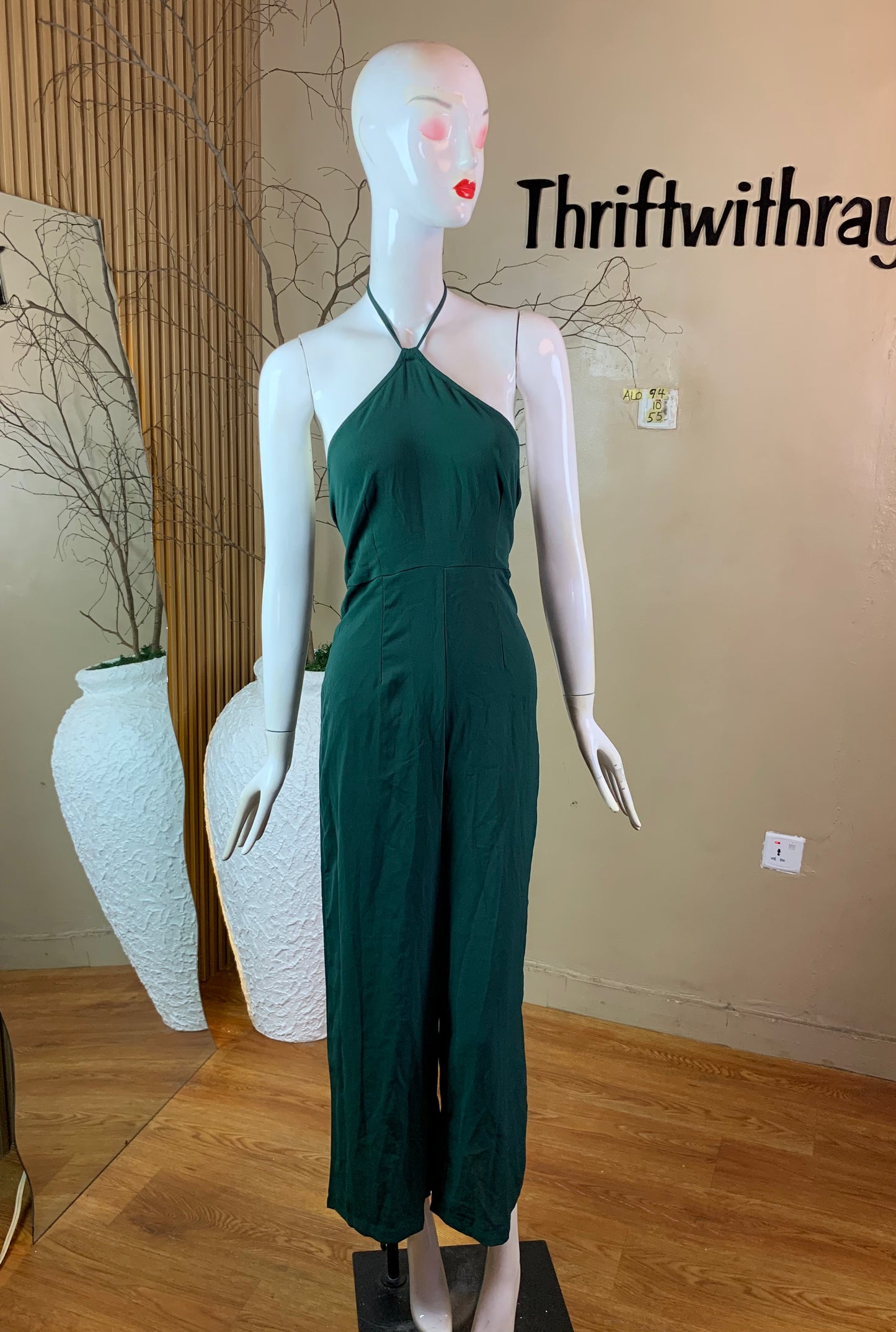 SIZE10 ALO94 GREEN JUMPSUIT Length55
