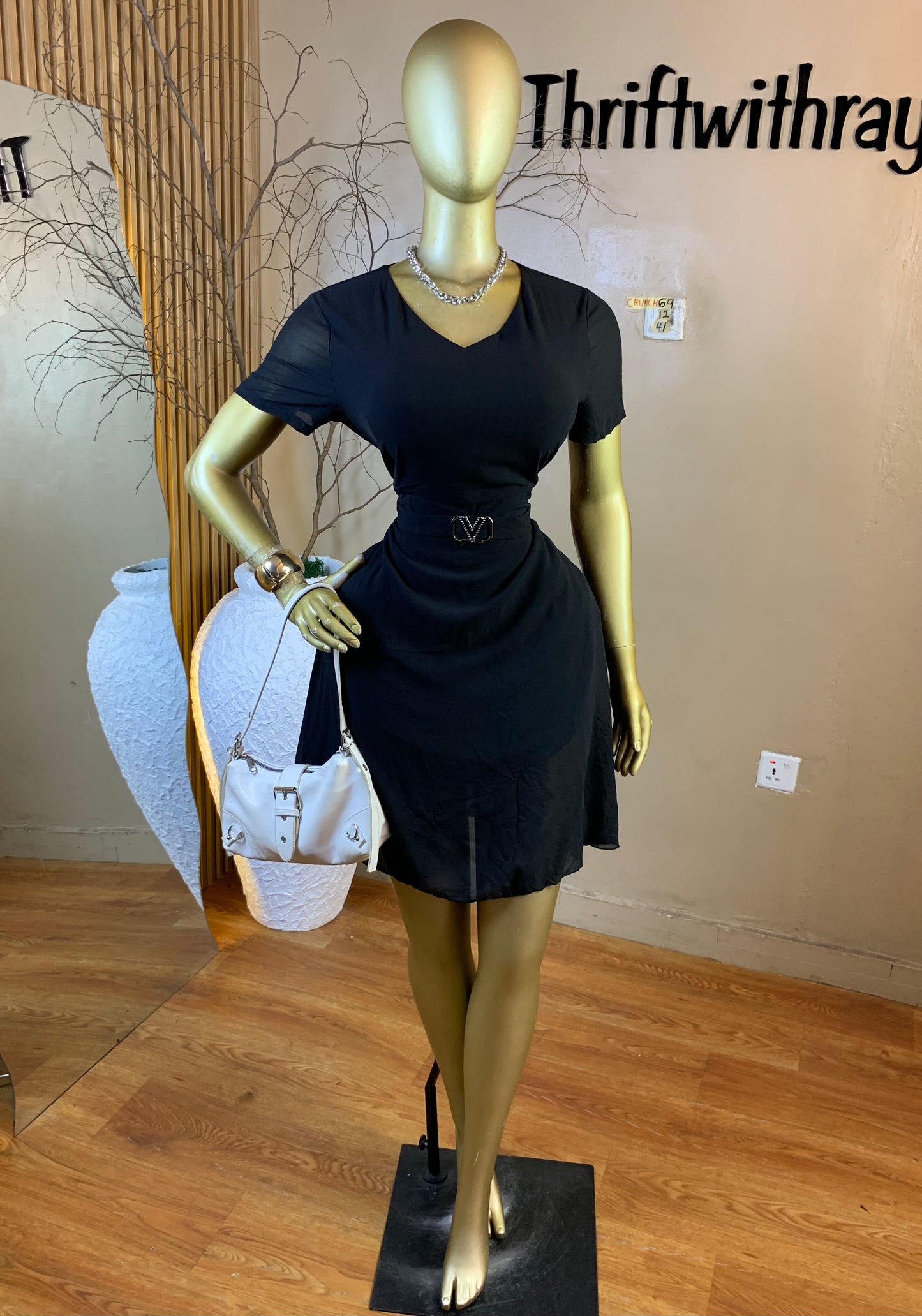 CRUNCH69 SIZE12 Length41 black corporate dress
