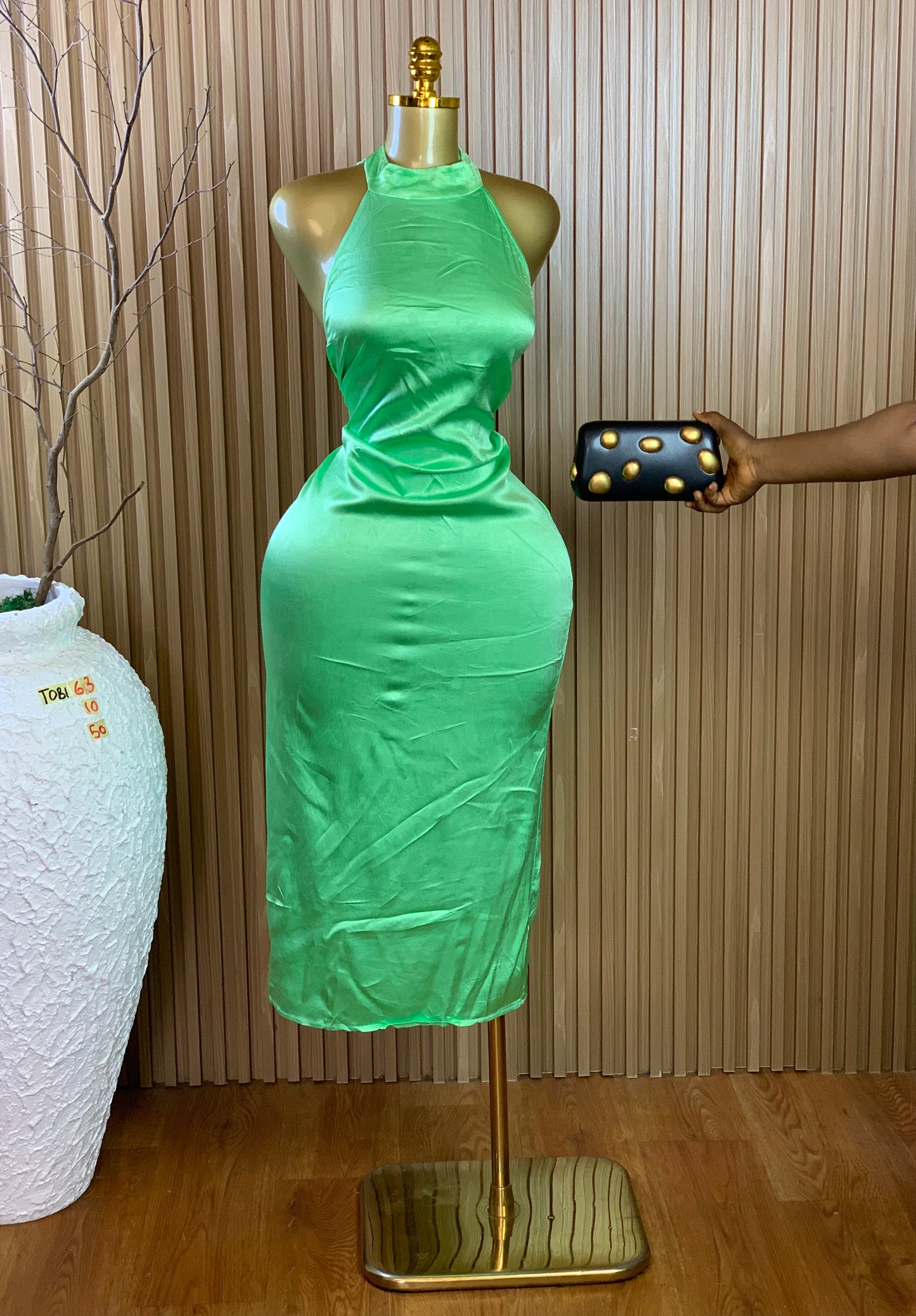 TOBI63 SIZE10 Length50 green dress