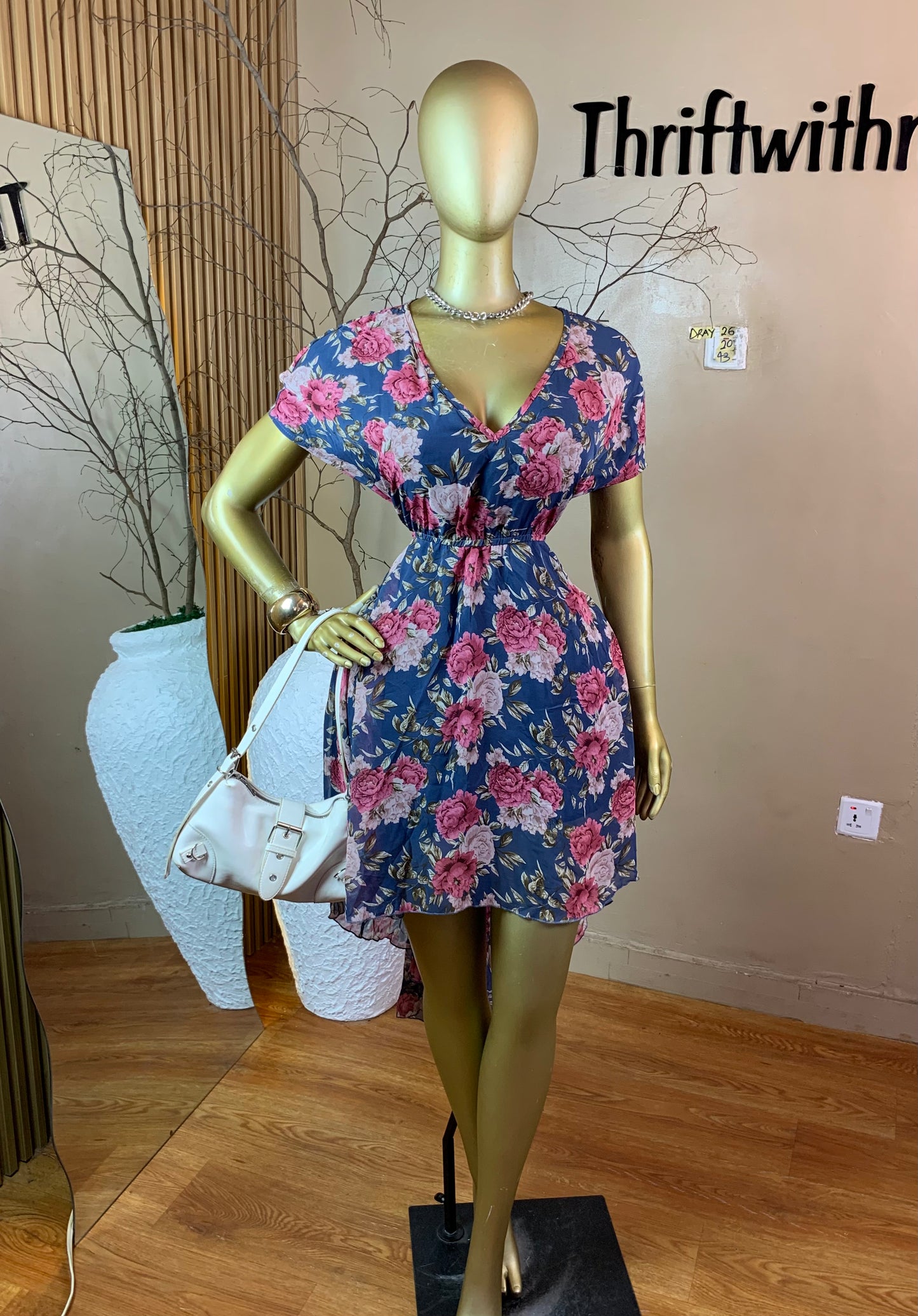SIZE20 DRAY26 FLORAL DRESS Length43