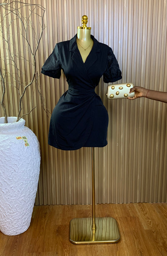 LADE44 SIZE6 Length33 black corporate dress