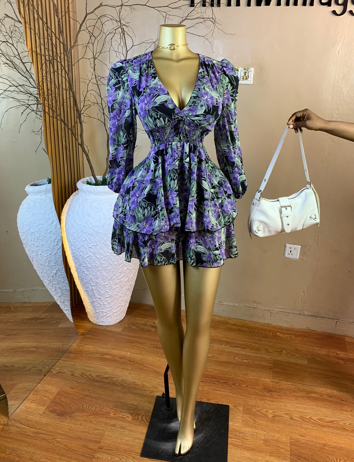 MINA40 SIZE8 Length36 floral dress