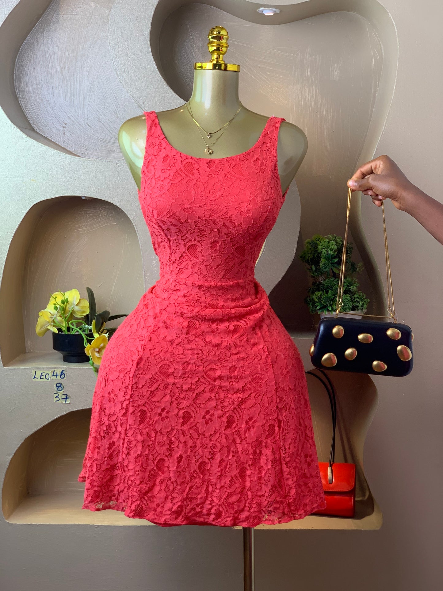 LEO46 PEACH DRESS SIZE8 Length37