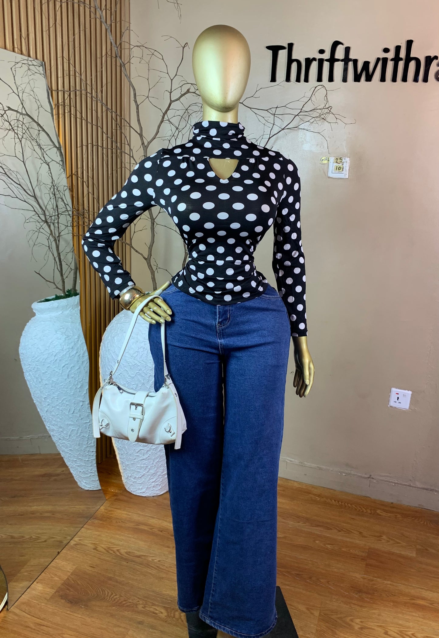 SIZE10 GIRL25 POLA DOT TOP ONLY