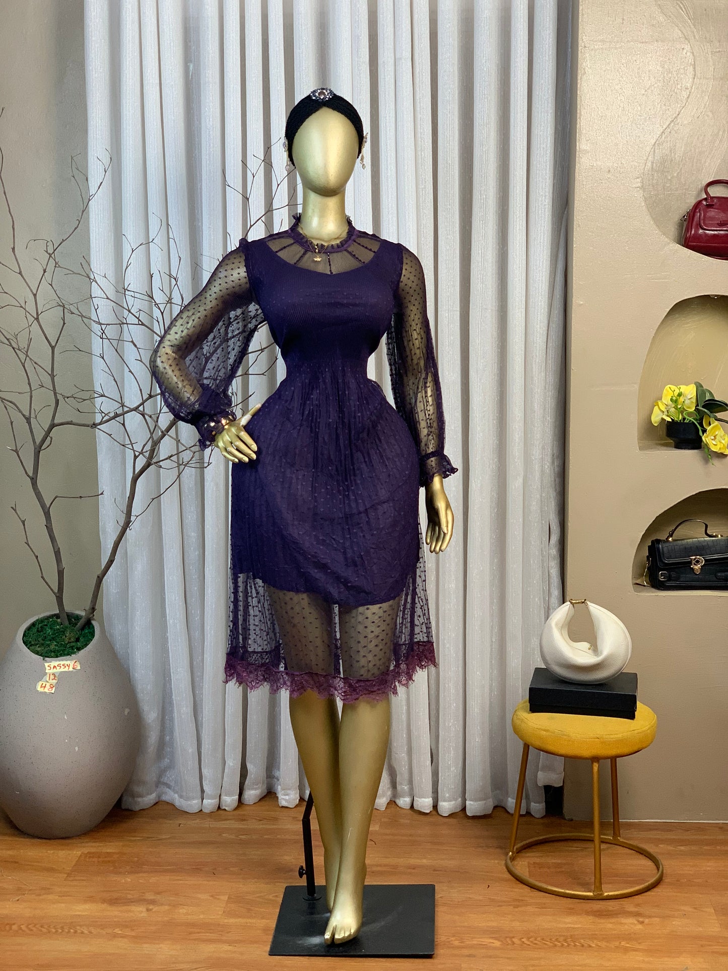 SASSY6 SIZE12 Purple DRESS Length48