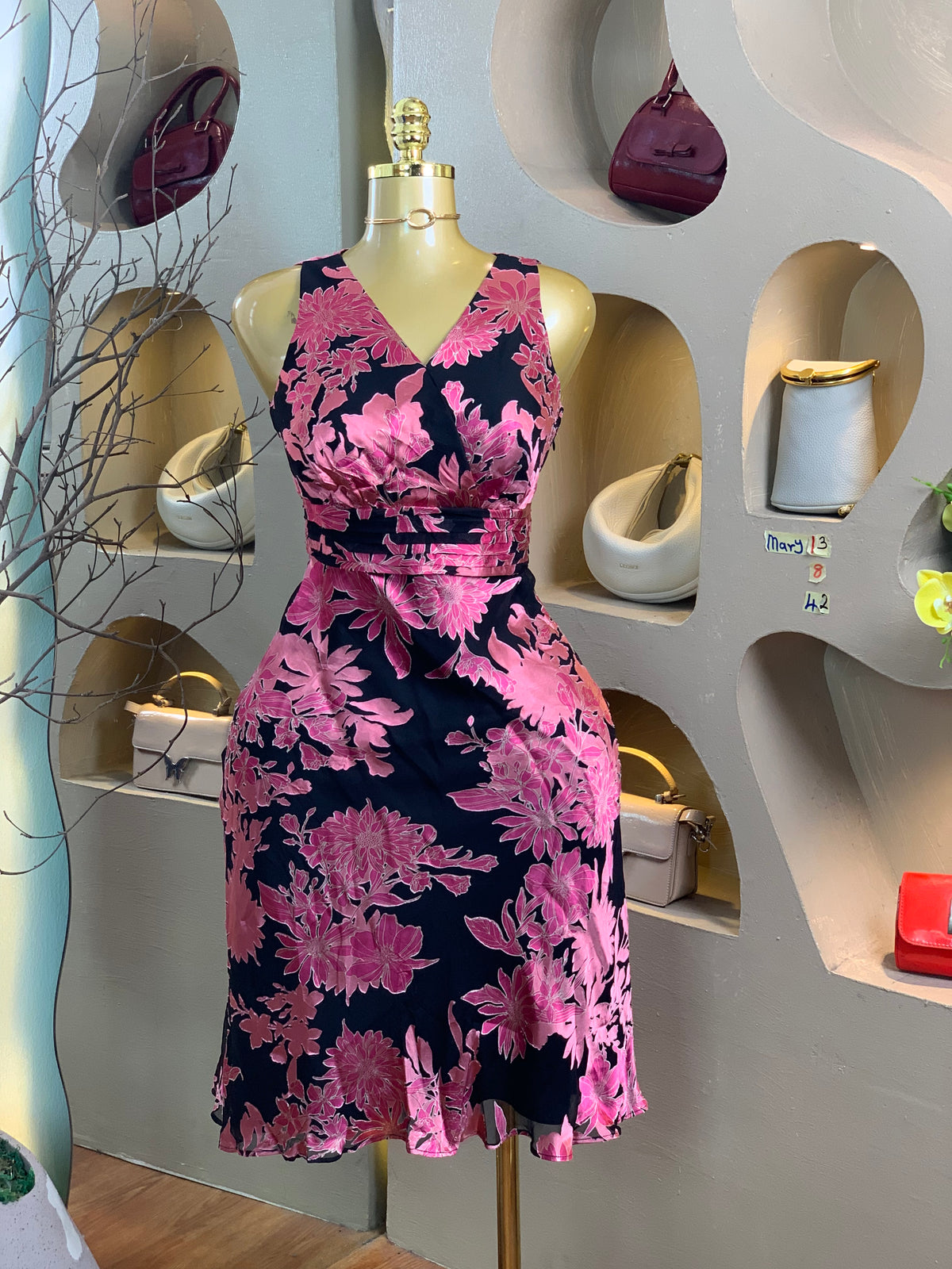 MARY13 SIZE8 Floral DRESS Length42