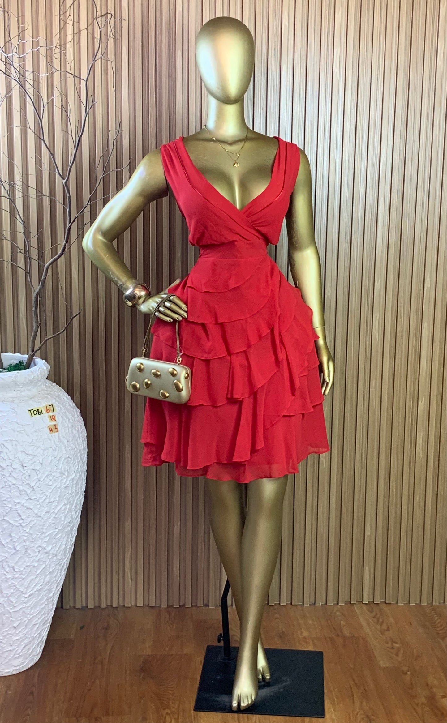 TOBI67 SIZE18 Length43 red dress