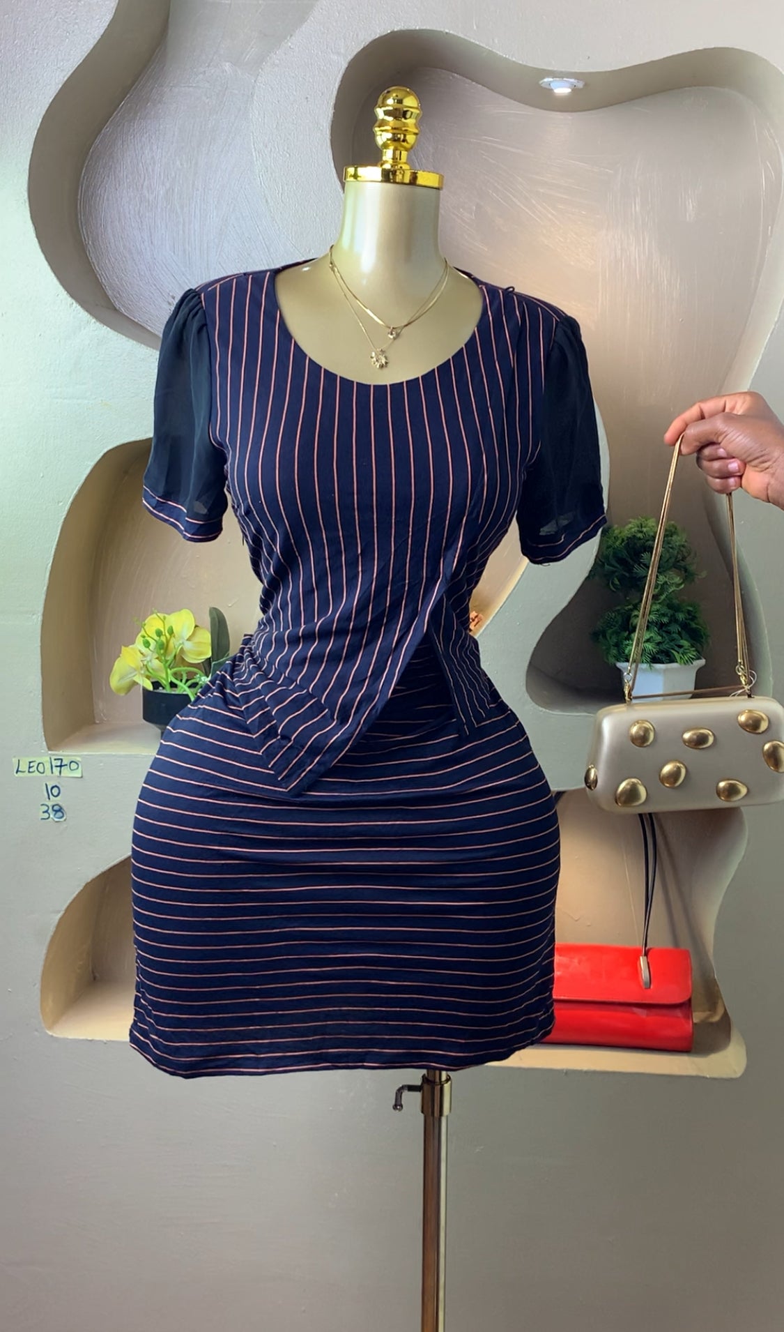 LEO170 STRIPES DRESS SIZE10 Length38