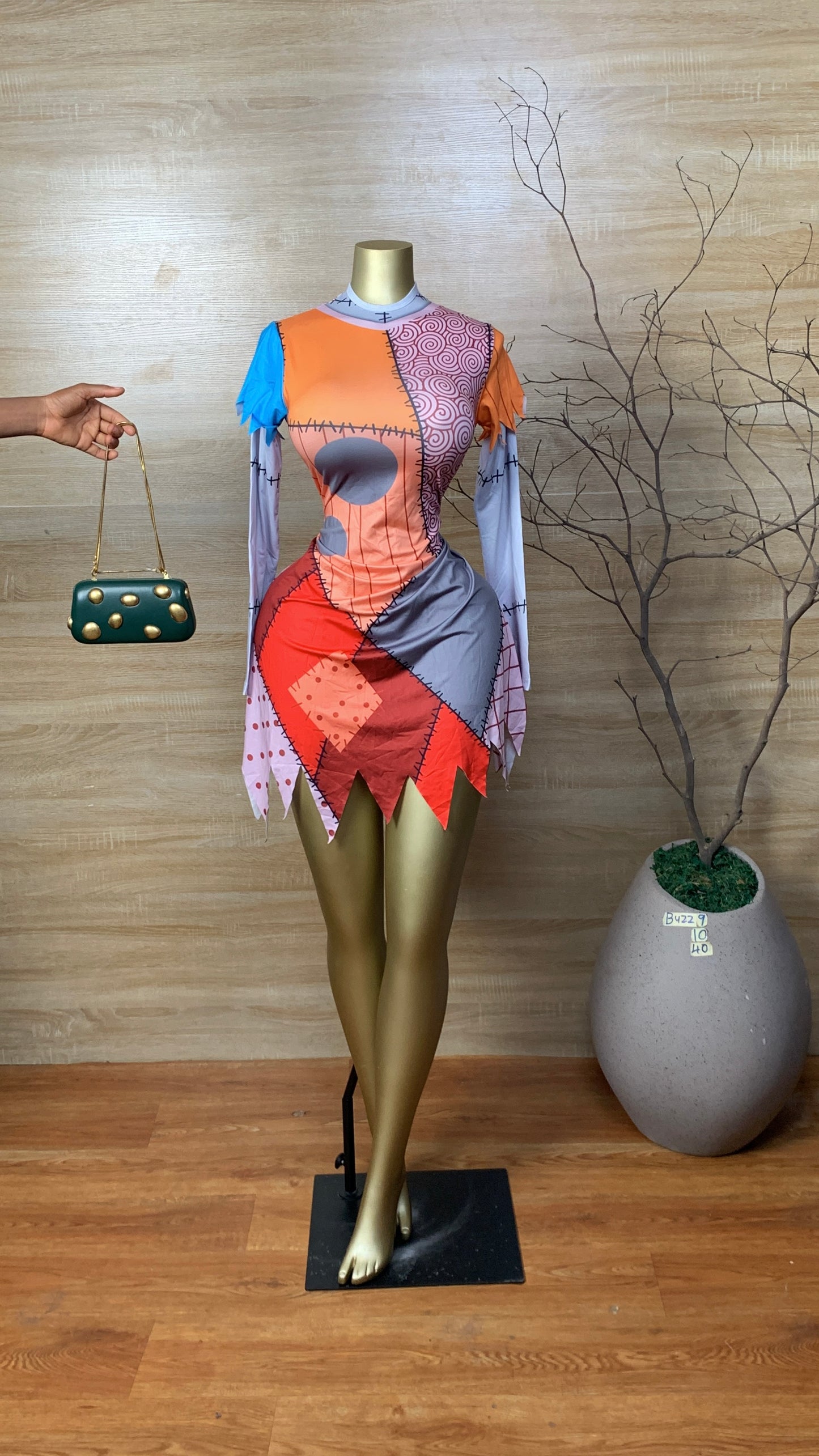 SIZE10 BUZZ9 Multi Color DRESS Length40