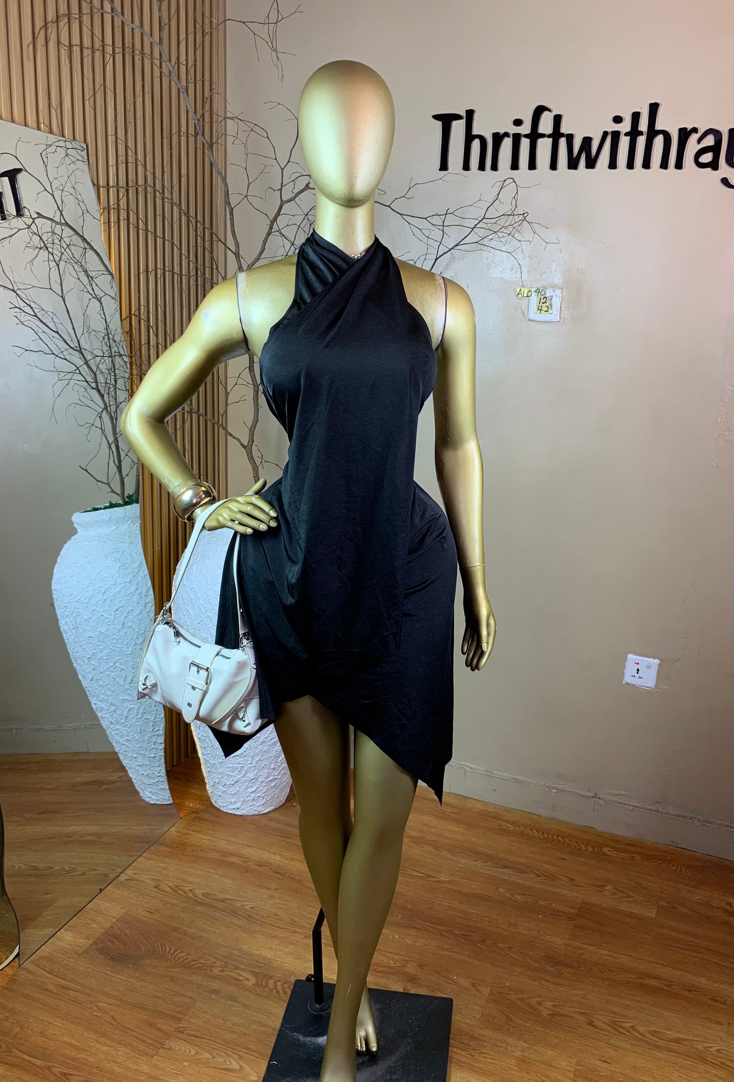 SIZE12 ALO70 BLACK DRESS Length42