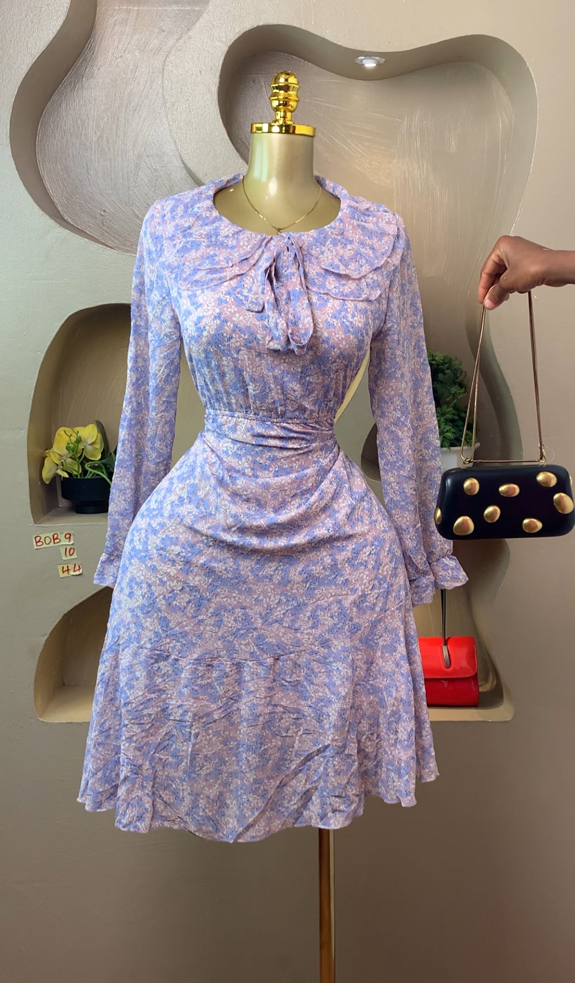 BOB9 SIZE10 Floral DRESS Length44