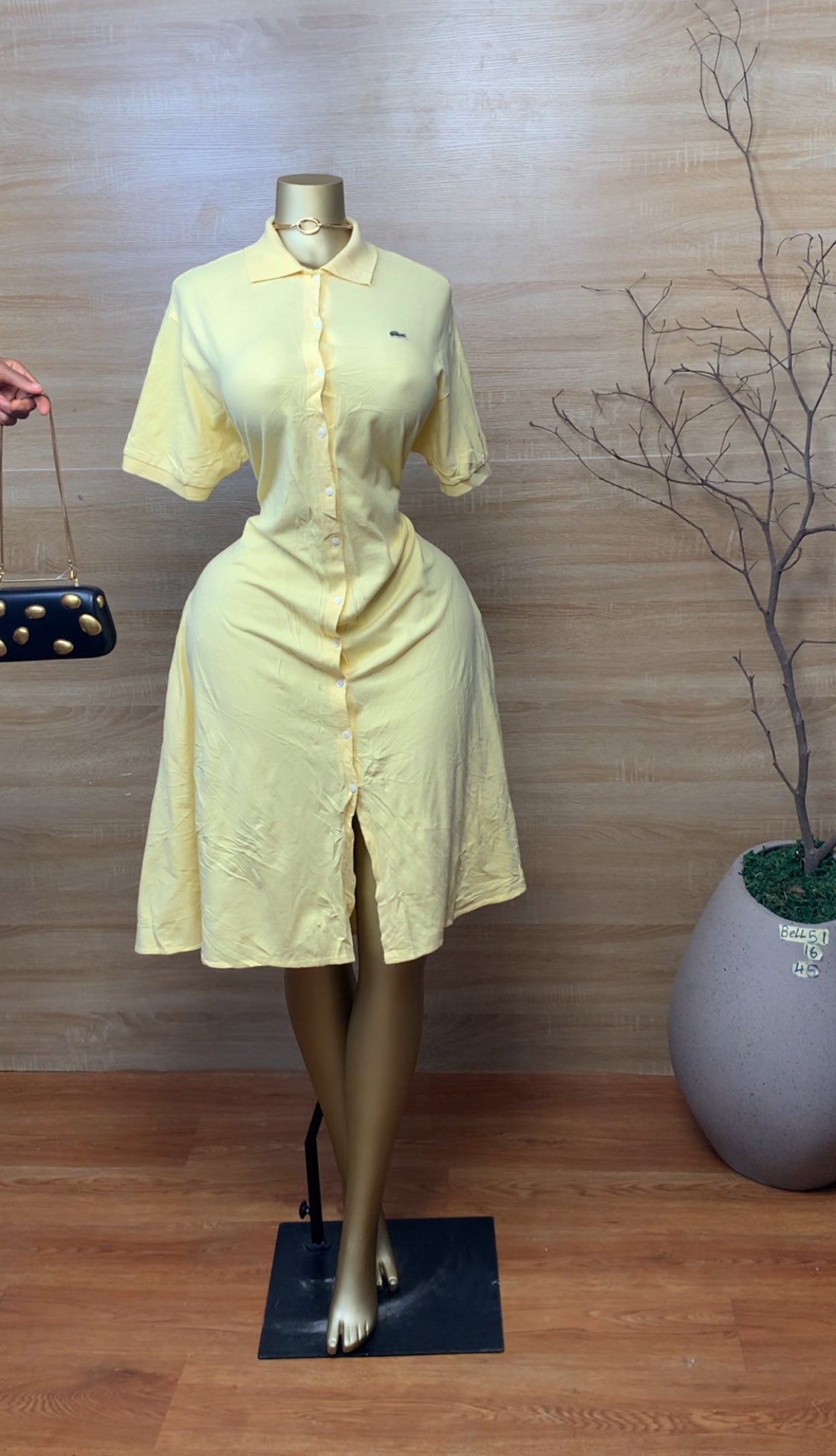 SIZE16 BELL51 yellow dress Length45