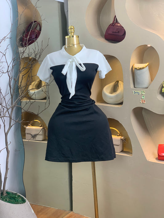 JESSY33 SIZE8 Black&white DRESS Length38