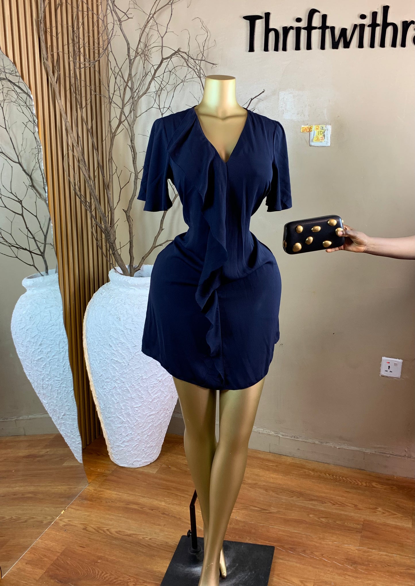 TADE27 SIZE10 Length37 Navy blue dress