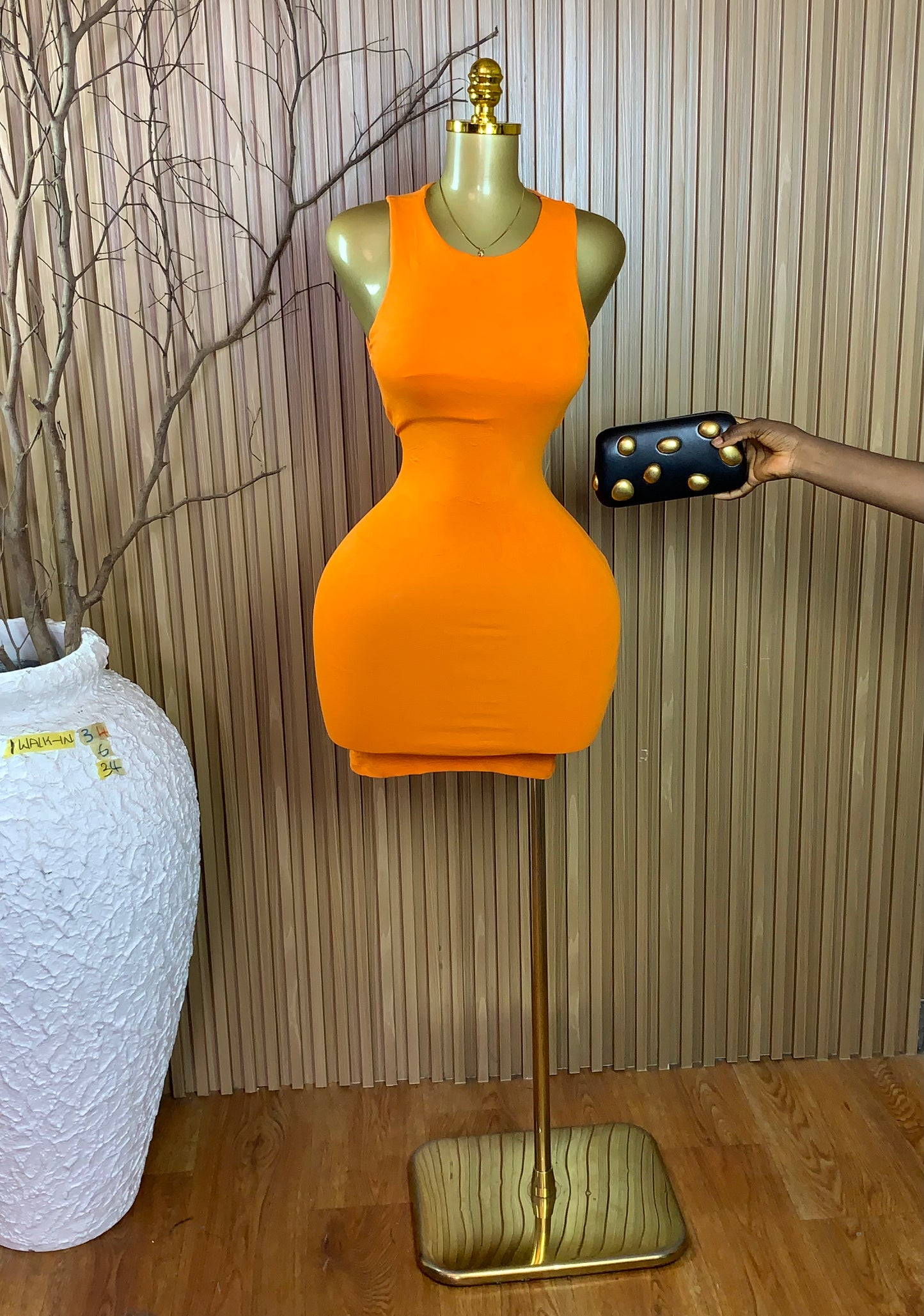 1WALK-IN34 SIZE6 Length34 Orange dress