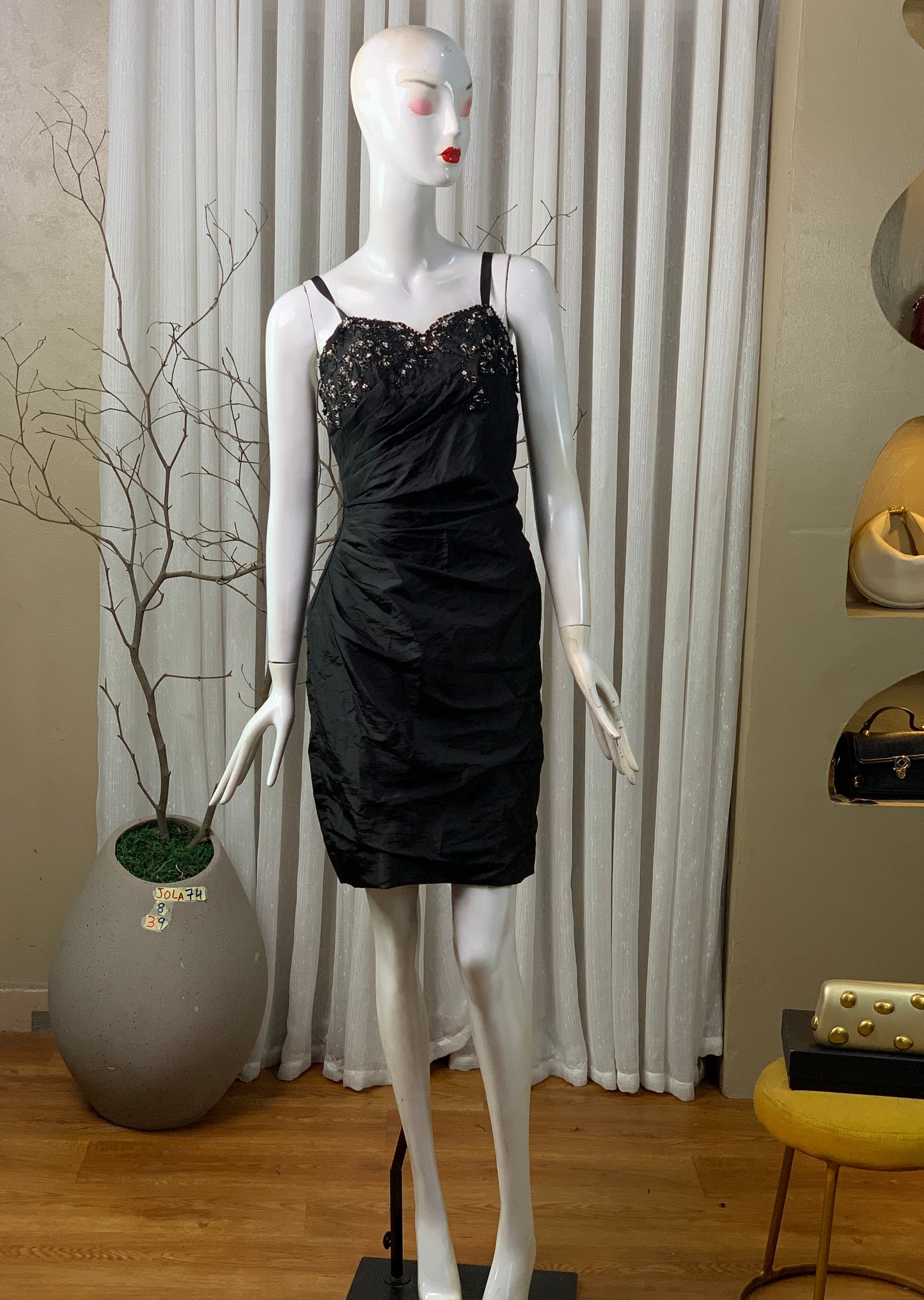 JOLA74 SIZE8 Length39 black dress