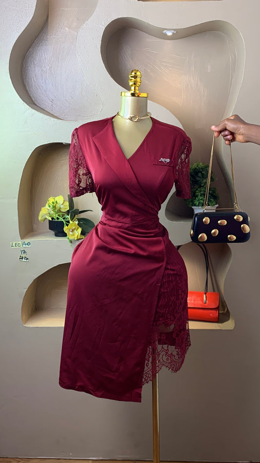 LEO140 BURGUY DRESS SIZE12 Length44