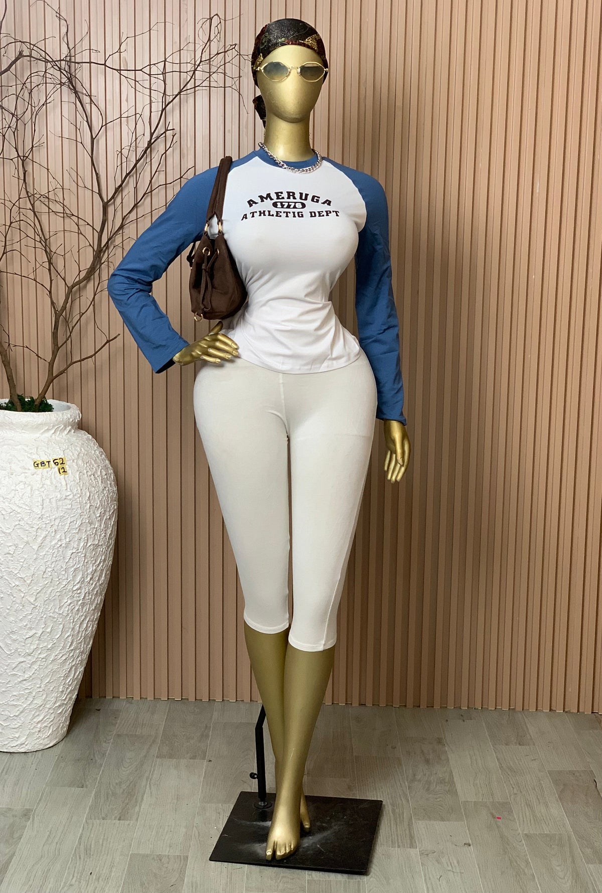 SIZE12 GLAMOUR BASIC TOP62 BLUE&WHITE