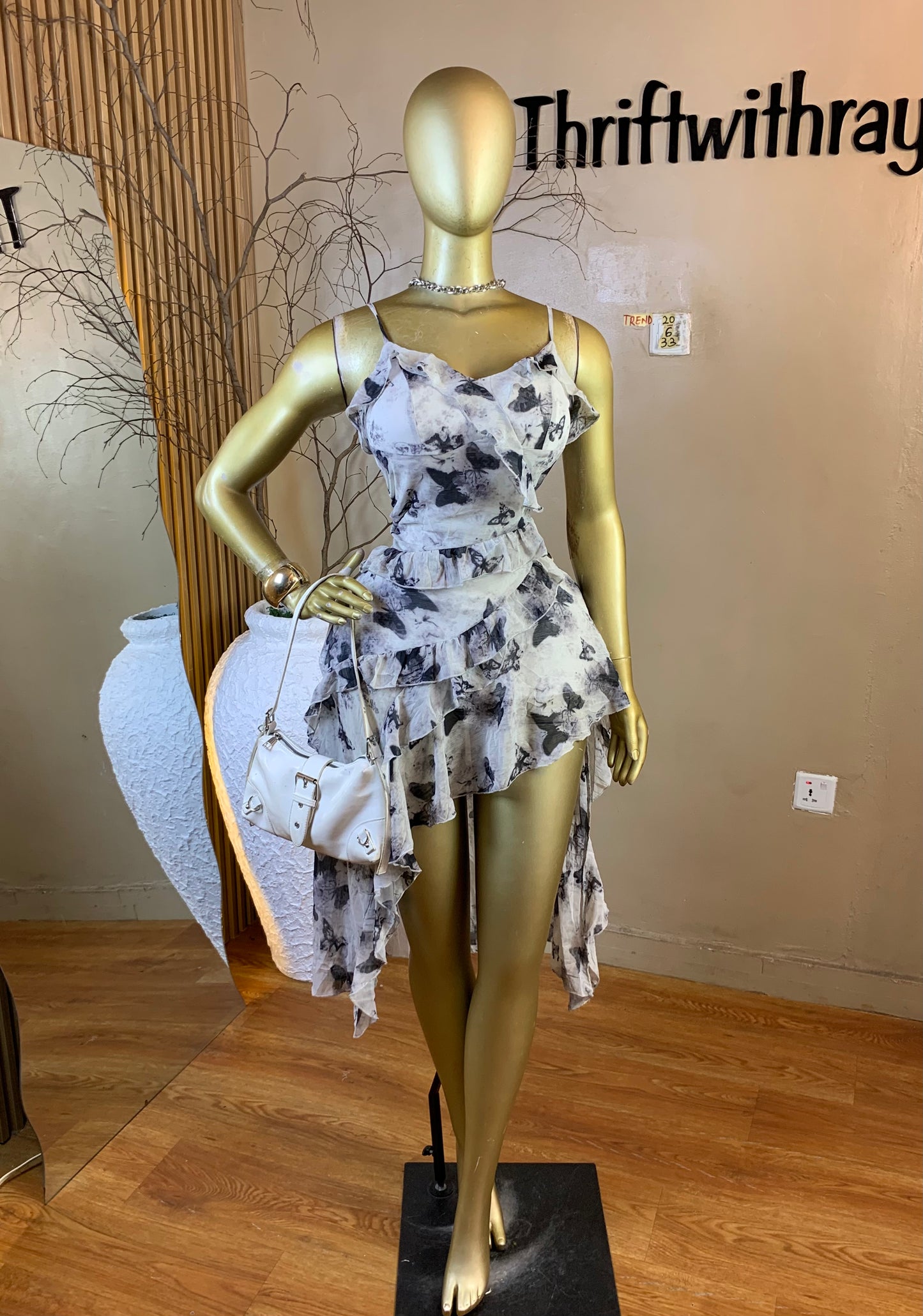 TREND20 SIZE6 Length33 chiffon dress