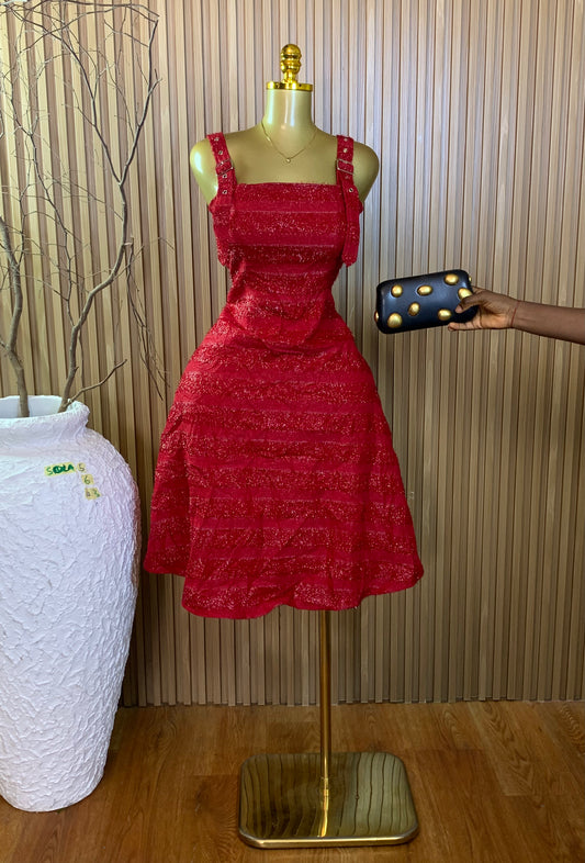 SOLA5 SIZE6 Length43 red dress