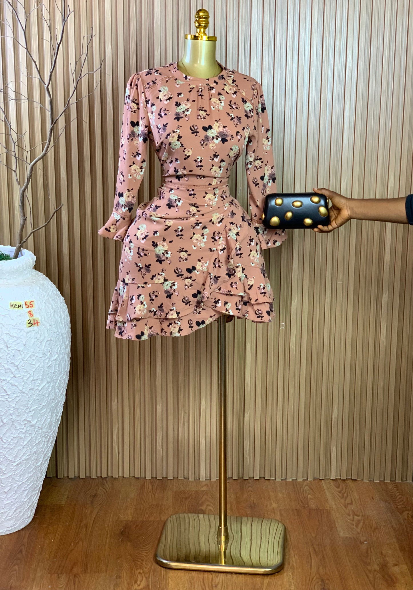KEMI55 SIZE8 Length34 floral dress
